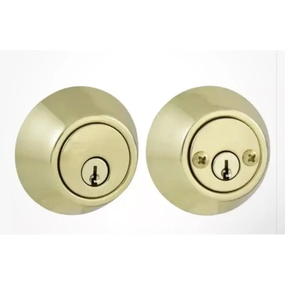 Defiant Cylinder Deadbolt Door Lock with 2 Keys 154725‎ Polished Brass NEW